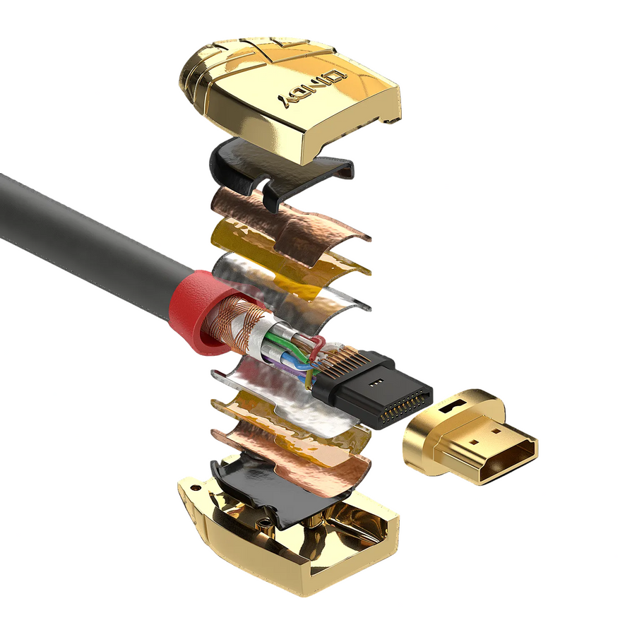 Lindy Câble Hdmi Câble Hdmi High Speed, Gold Line, Hdmi® Mâle/Mâle