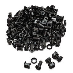 Pack De 100X Vis et Ecrous à Cages M6 - Pour Baies 10" & 19" Pouces En Acier - Noir