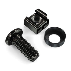 Pack De 100X Vis et Ecrous à Cages M6 - Pour Baies 10" & 19" Pouces En Acier - Noir